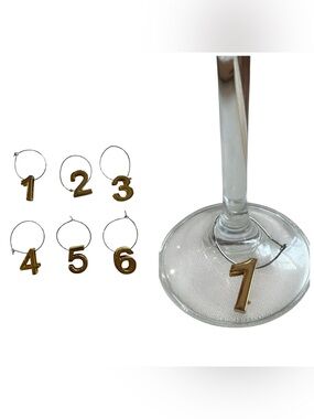 Gold Standard Number Set Wine Glass Charms for Dinner Parties Home & Bar Decor